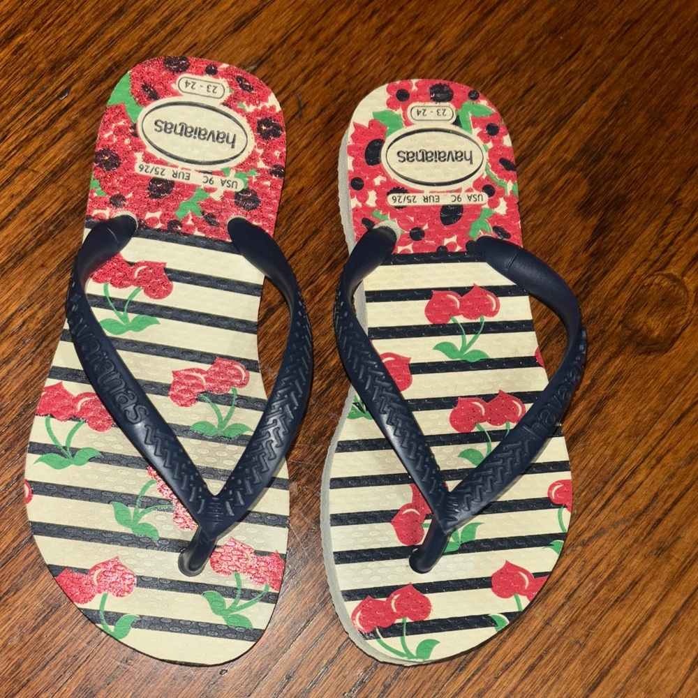 Havaianas Kids cherries  Flip Flops -  navy blue and Red